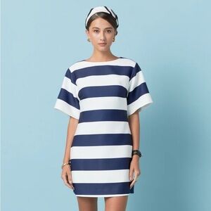 English Factory Navy and White Striped Mini Dress